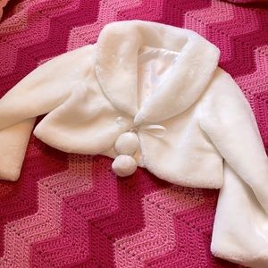 💕💕Little Girl Faux Fur Cream Dress Coat